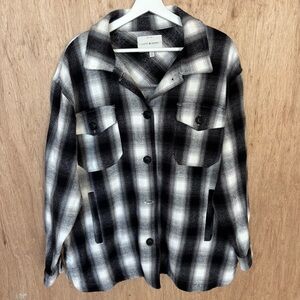Lucky Brand black and white Plaid Jacket for women size L